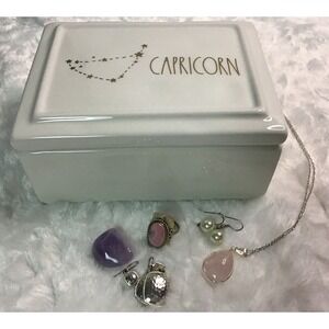 Capricorn Rae Dunn Zodiac Trinket Box Set – Astrology Decor & Jewelry Storage